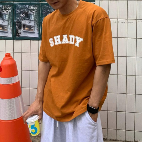 여름 남녀공용 레터링 반팔 티 라운드 루즈핏 화이트 오렌지 블랙티셔츠